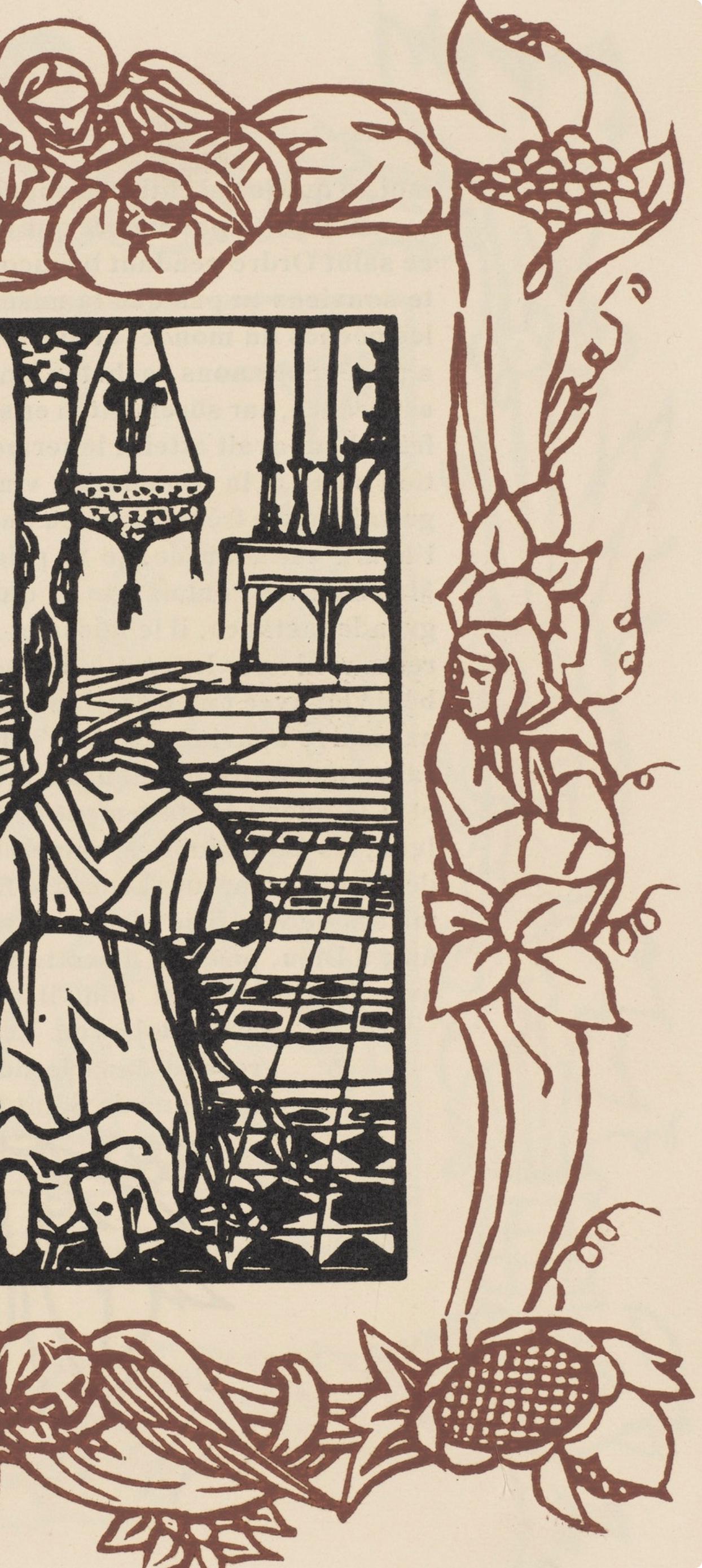 Émile Bernard, Composition (Morane, No. 100), Les Petites Fleurs de St. Françoise, Limited Edition Woodcut