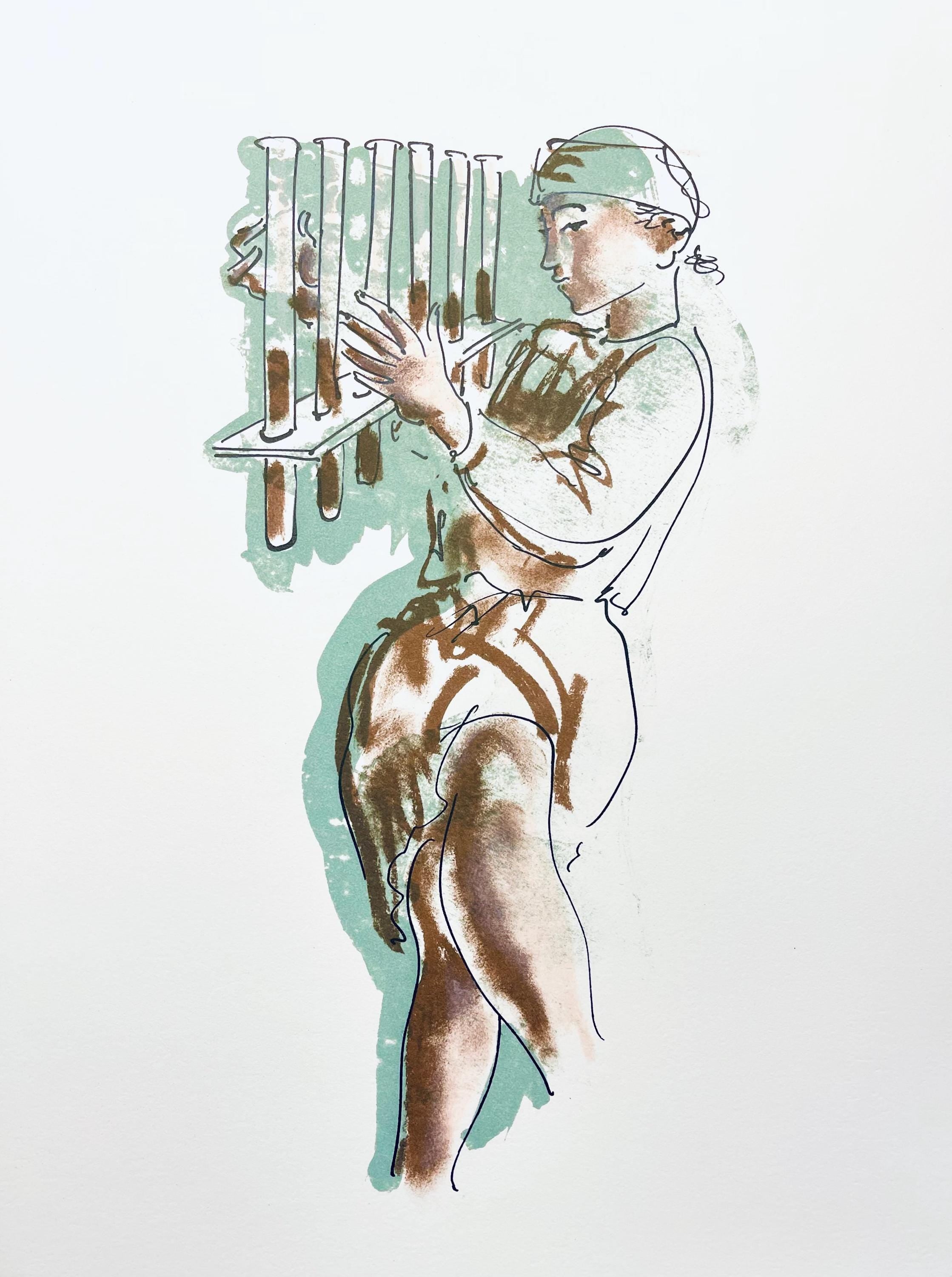 Hans Erni, Composition, Réflexions Simples Sur Le Corps, Limited Edition Lithograph