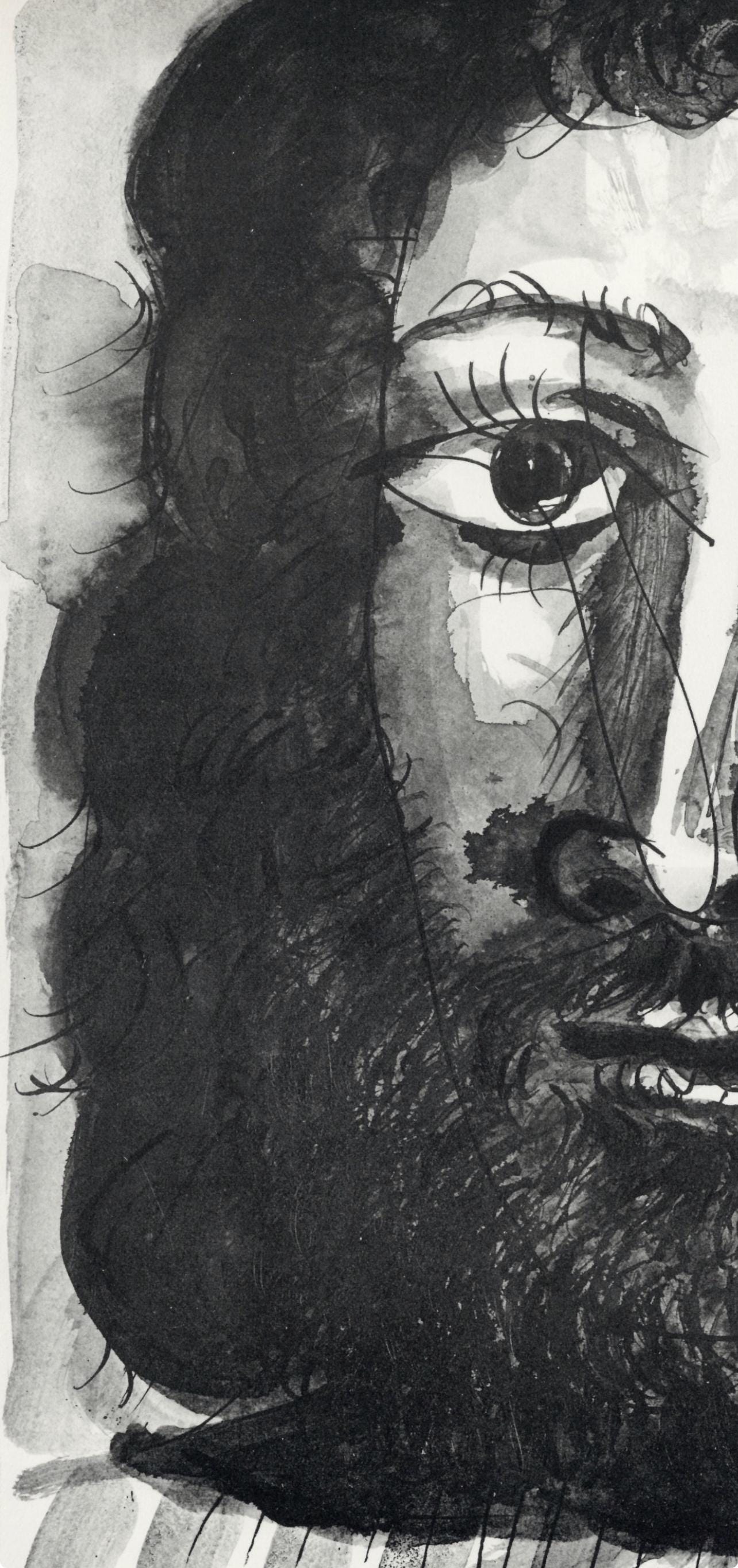 Pablo Picasso, Visage d'homme barbu à épaisse (Cramer No. 84), 40 dessins de Picasso en marge du Buffon, Limited Edition Lithograph