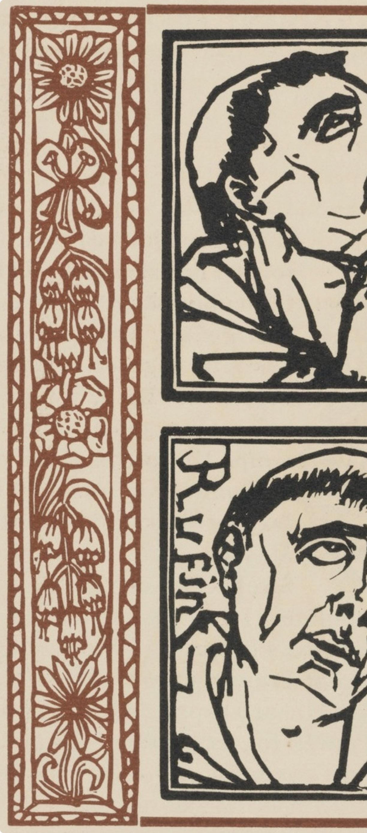 Émile Bernard, Composition (Morane, No. 100), Les Petites Fleurs de St. Françoise, Limited Edition Woodcut