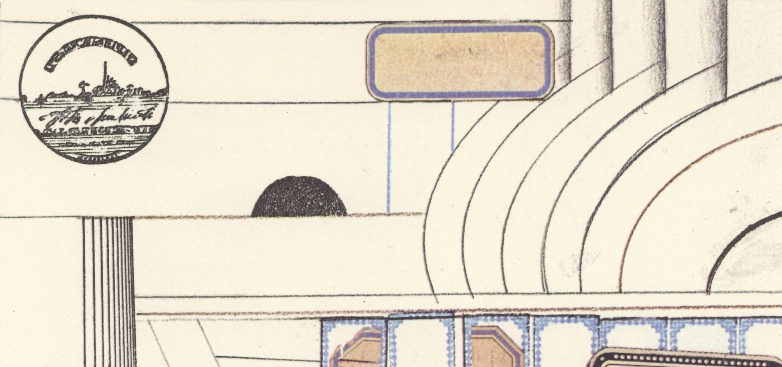 Saul Steinberg, Composition, Derrière le miroir, Limited Edition Lithograph