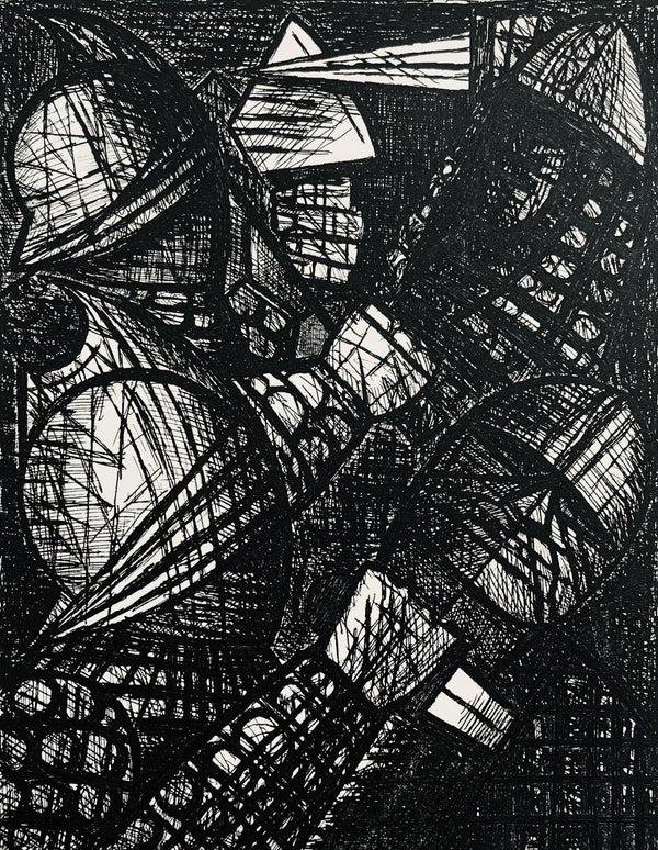 Marcel Gromaire, Le Combat, Scène XXV, Shakespeare, Macbeth, Eaux-fortes de Gromaire, Limited Edition Etching