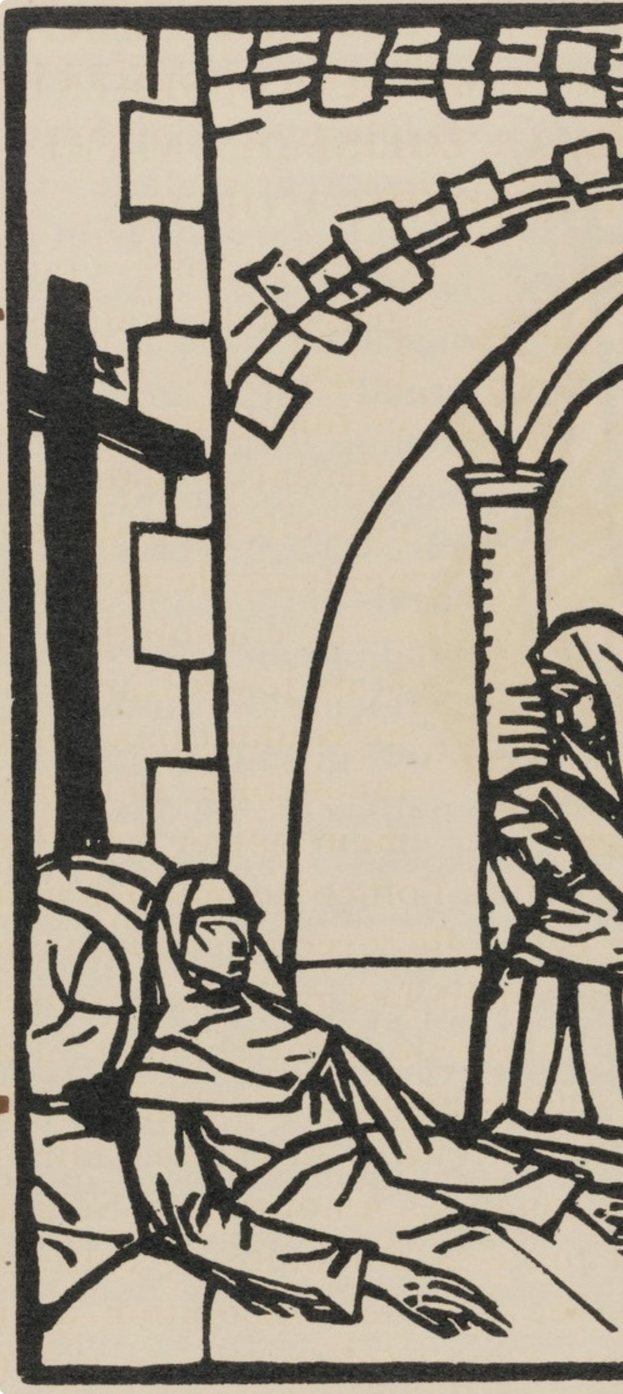 Émile Bernard, Composition (Morane, No. 100), Les Petites Fleurs de St. Françoise, Limited Edition Woodcut