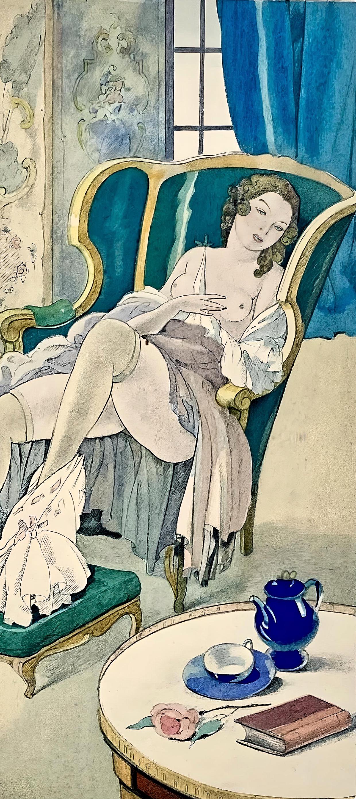 Umberto Brunelleschi, Composition, La Leçon d'amour dans un parc, Limited Edition Lithograph