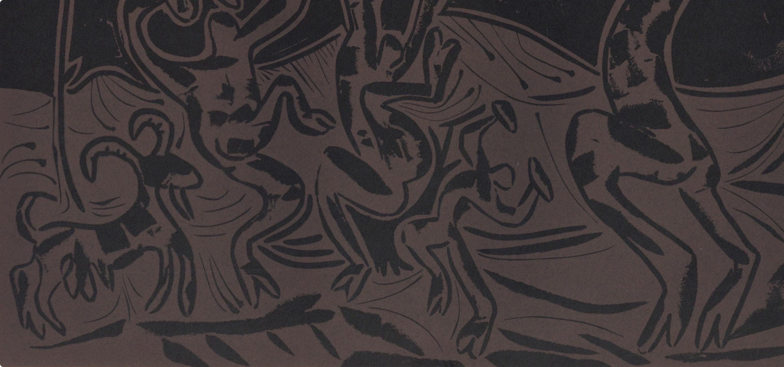 Pablo Picasso, Nocturnal Dance with an Owl (Orozco 214), Grabados al linóleo, Limited Edition Linocut