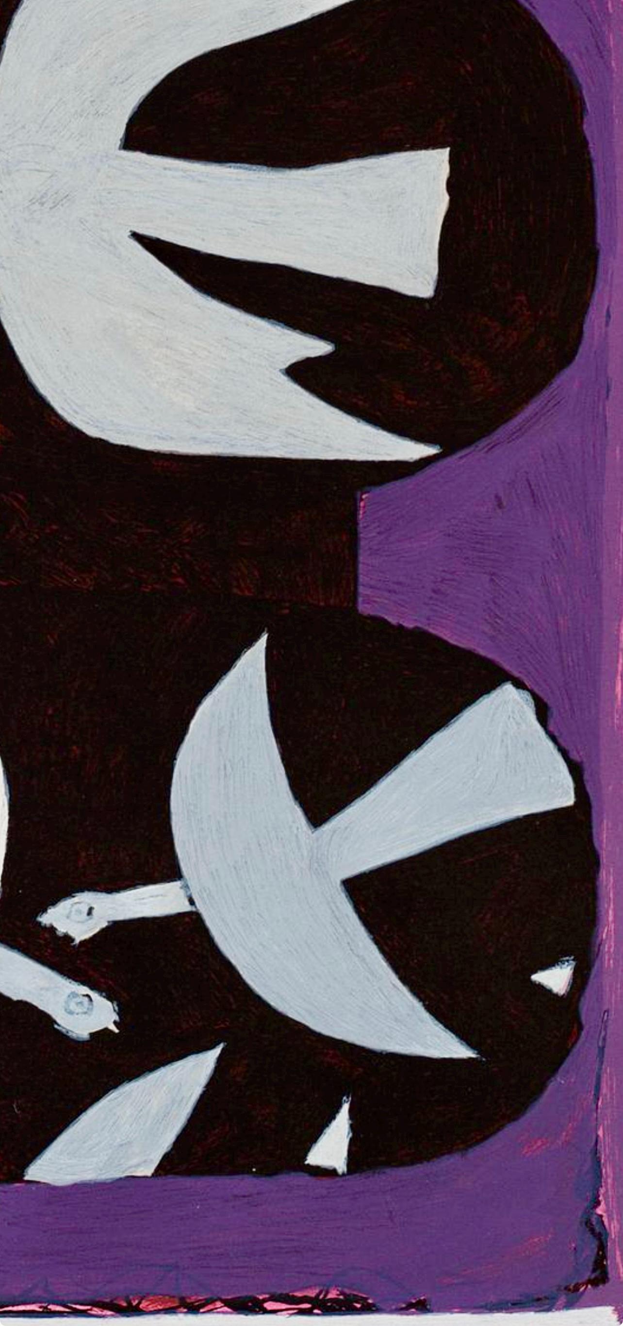 Georges Braque, Trois oiseaux sur fond violet, l’Hommage à Georges Braque, Derrière le miroir, Limited Edition Lithograph