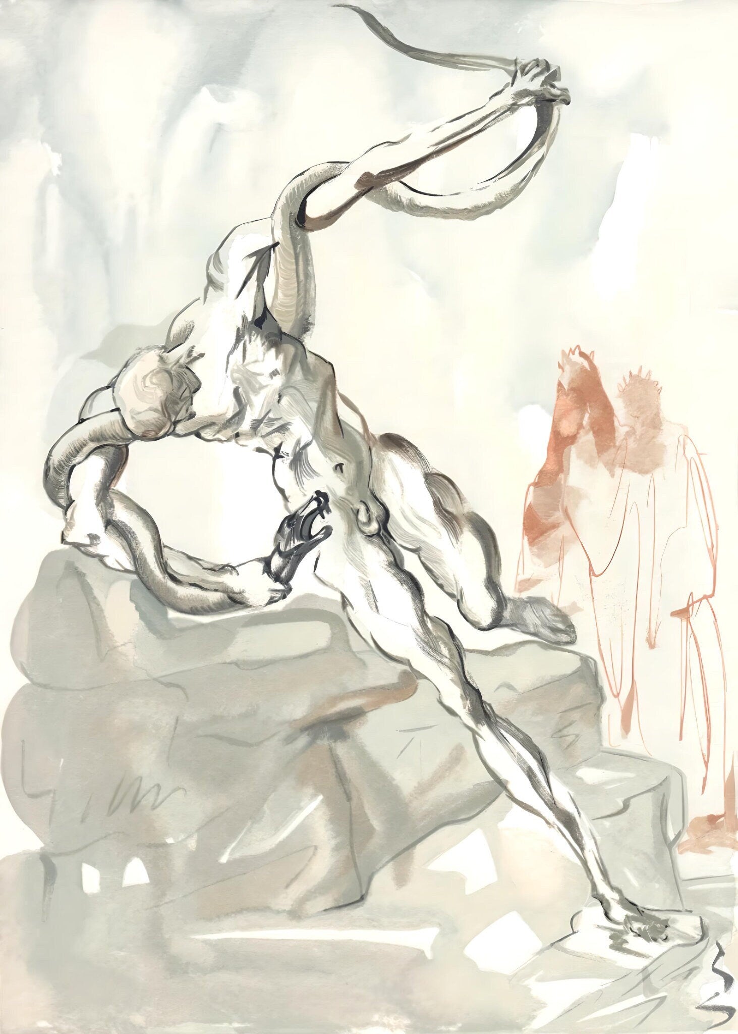 Salvador Dali, The Punishment of Vanni Fucci (Michler/Löpsinger 1039-1138; Field 189-200), La Divine Comédie, Limited Edition Woodcut
