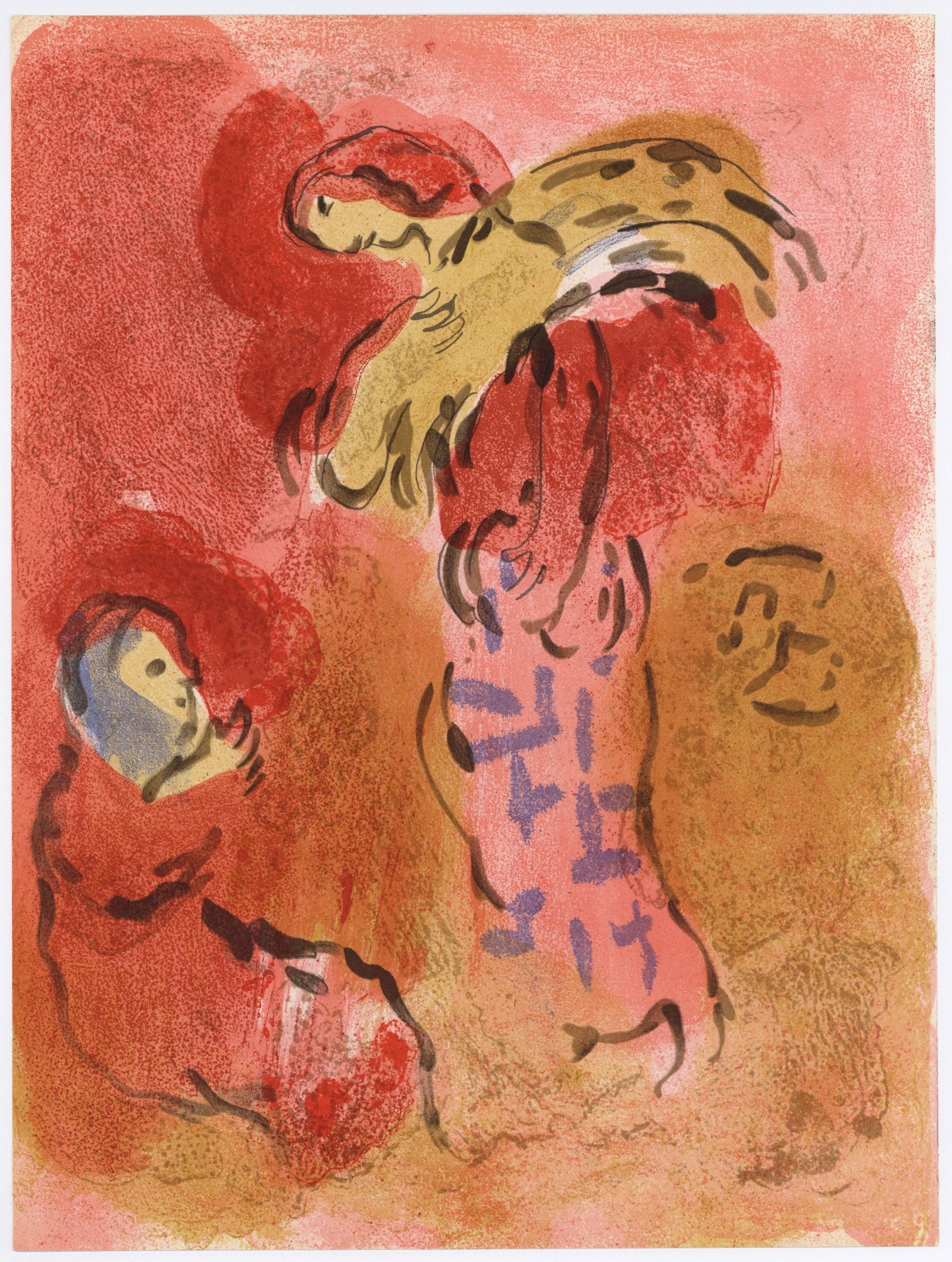 Marc Chagall, Ruth gleaning (Mourlot 117-46; Cramer 25), Drawings from the Bible by Marc Chagall, Verve: Revue, Limited Edition Lithograph