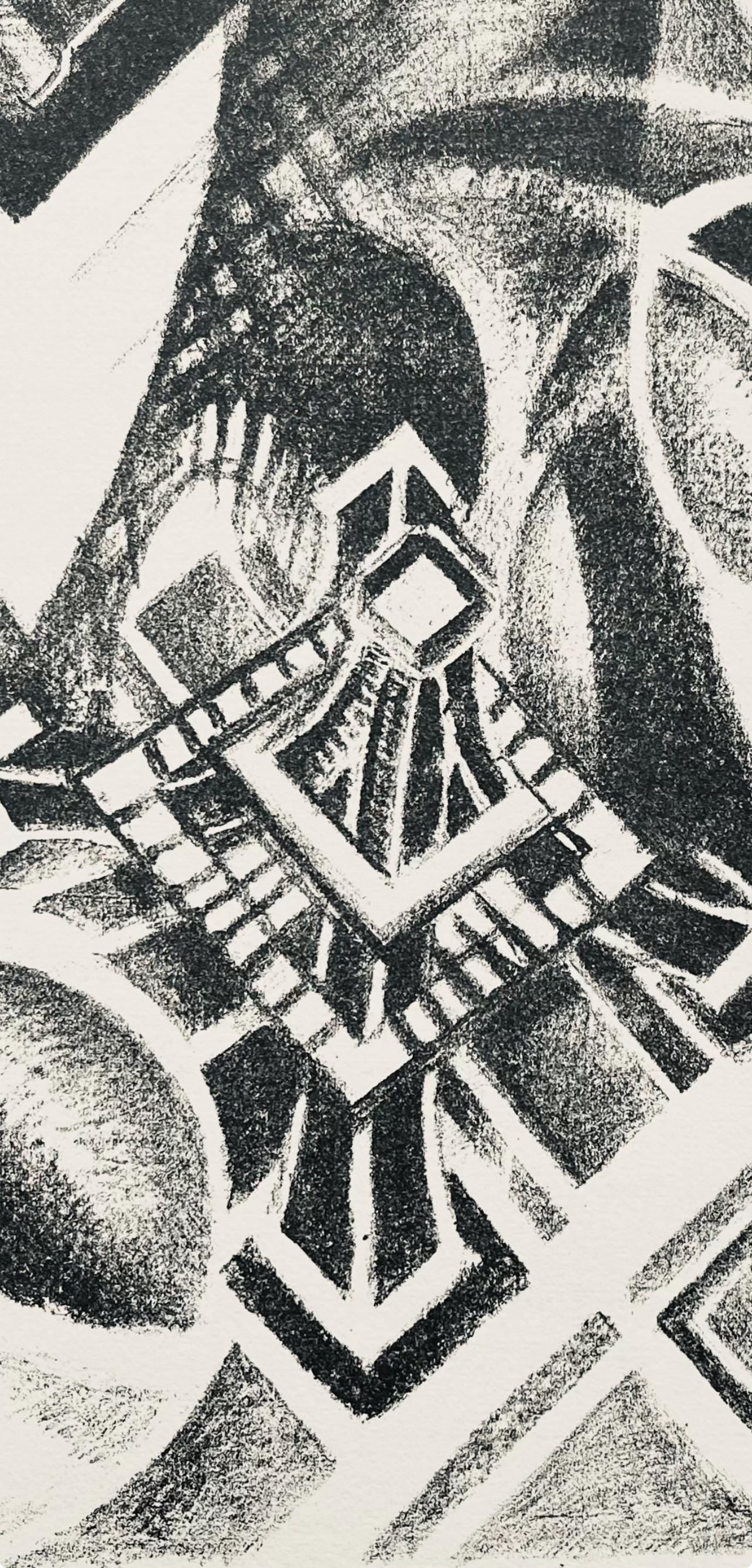 Robert Delaunay, Vue aérienne de la Tour (Habasque 720-728), Allo! Paris!, Limited Edition Lithograph