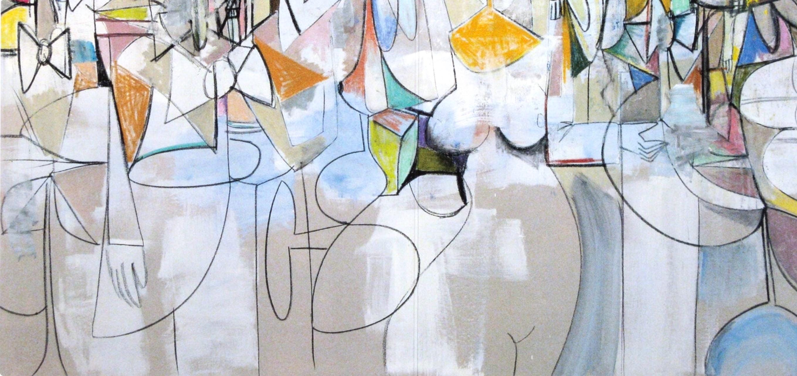 George Condo, Parallel Figures, Drawing Paintings, Limited Edition Four Color Process Print