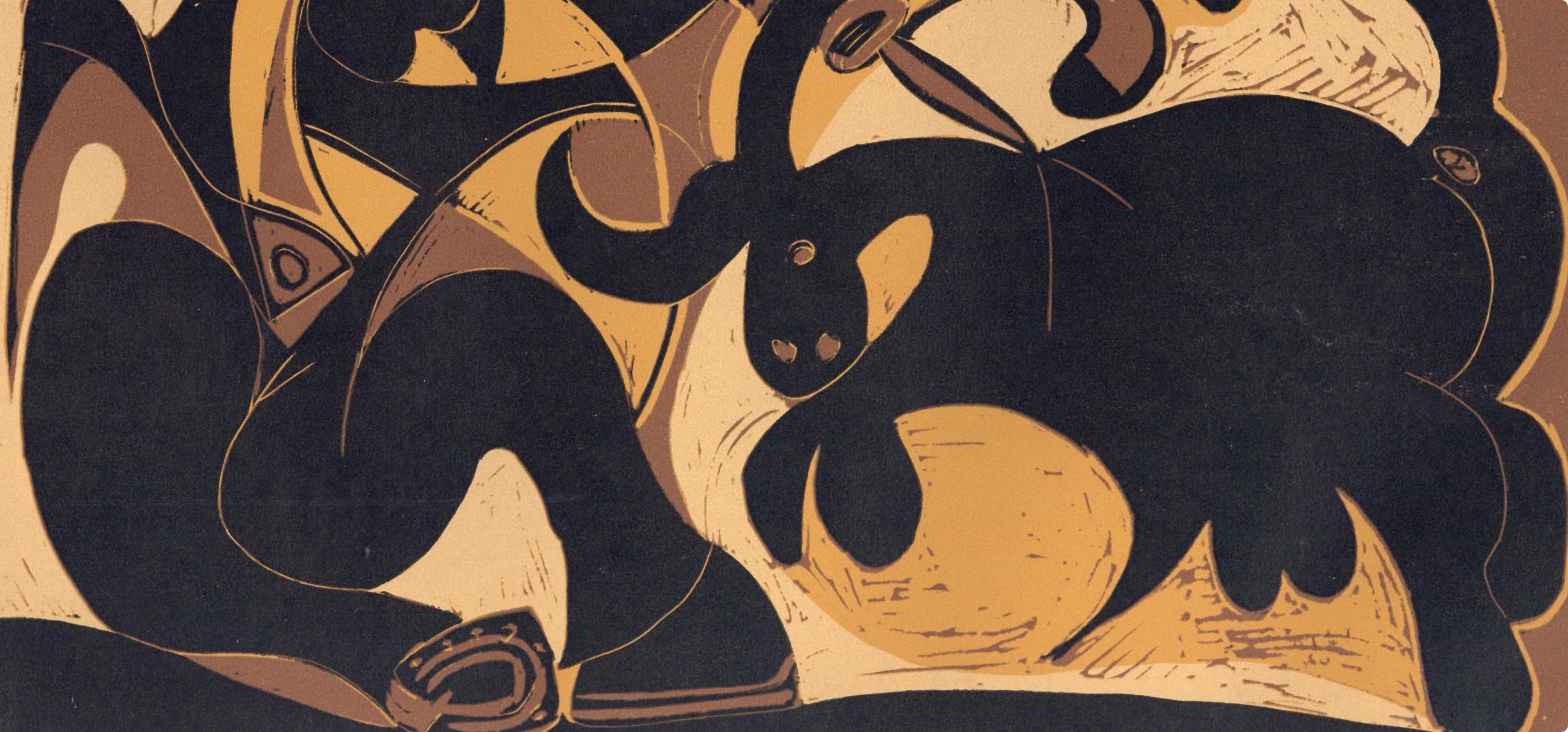 Pablo Picasso, Picador Goading Bull (Orozco 214), Grabados al linóleo, Limited Edition Linocut