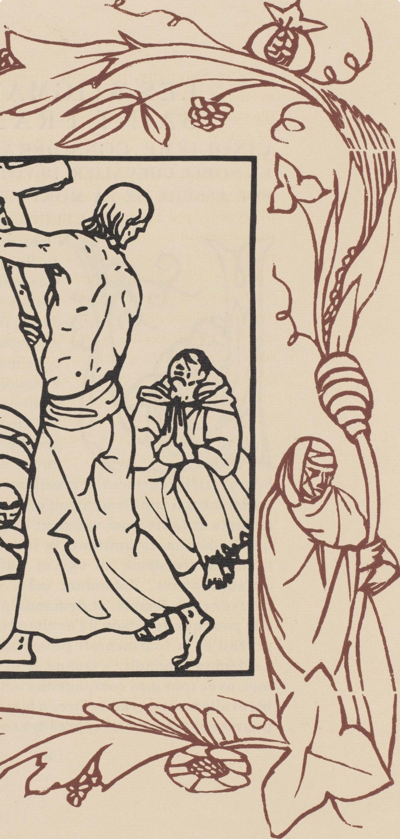 Émile Bernard, Composition (Morane, No. 100), Les Petites Fleurs de St. Françoise, Limited Edition Woodcut