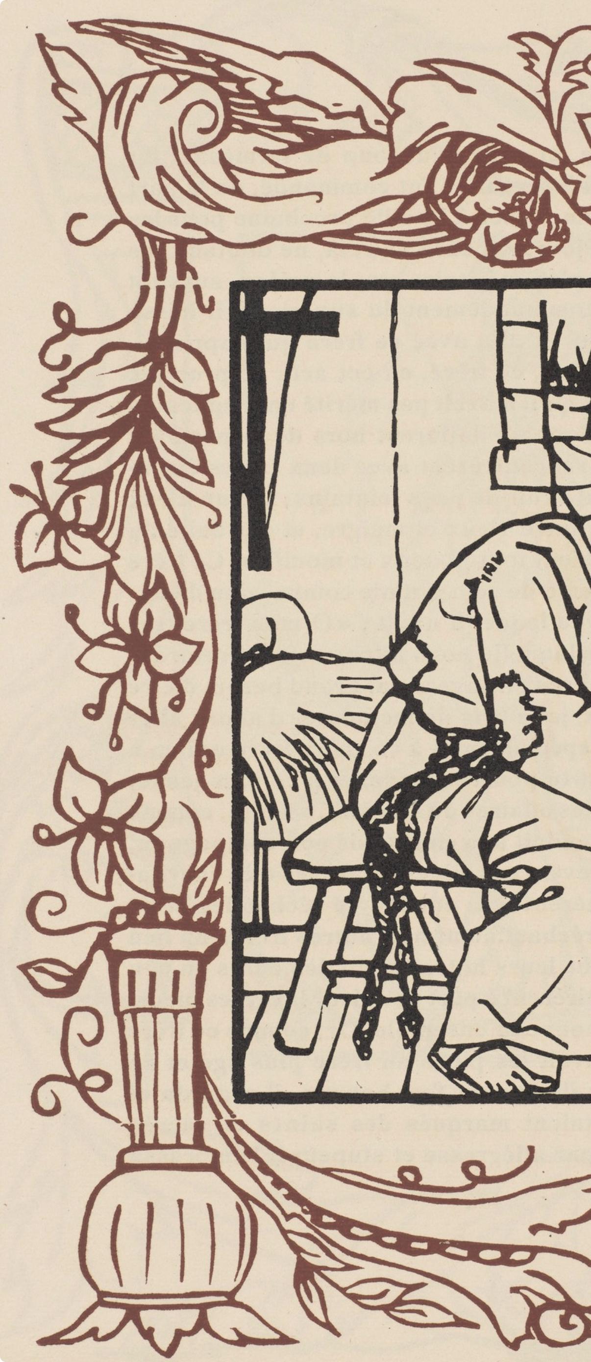 Émile Bernard, Composition (Morane, No. 100), Les Petites Fleurs de St. Françoise, Limited Edition Woodcut