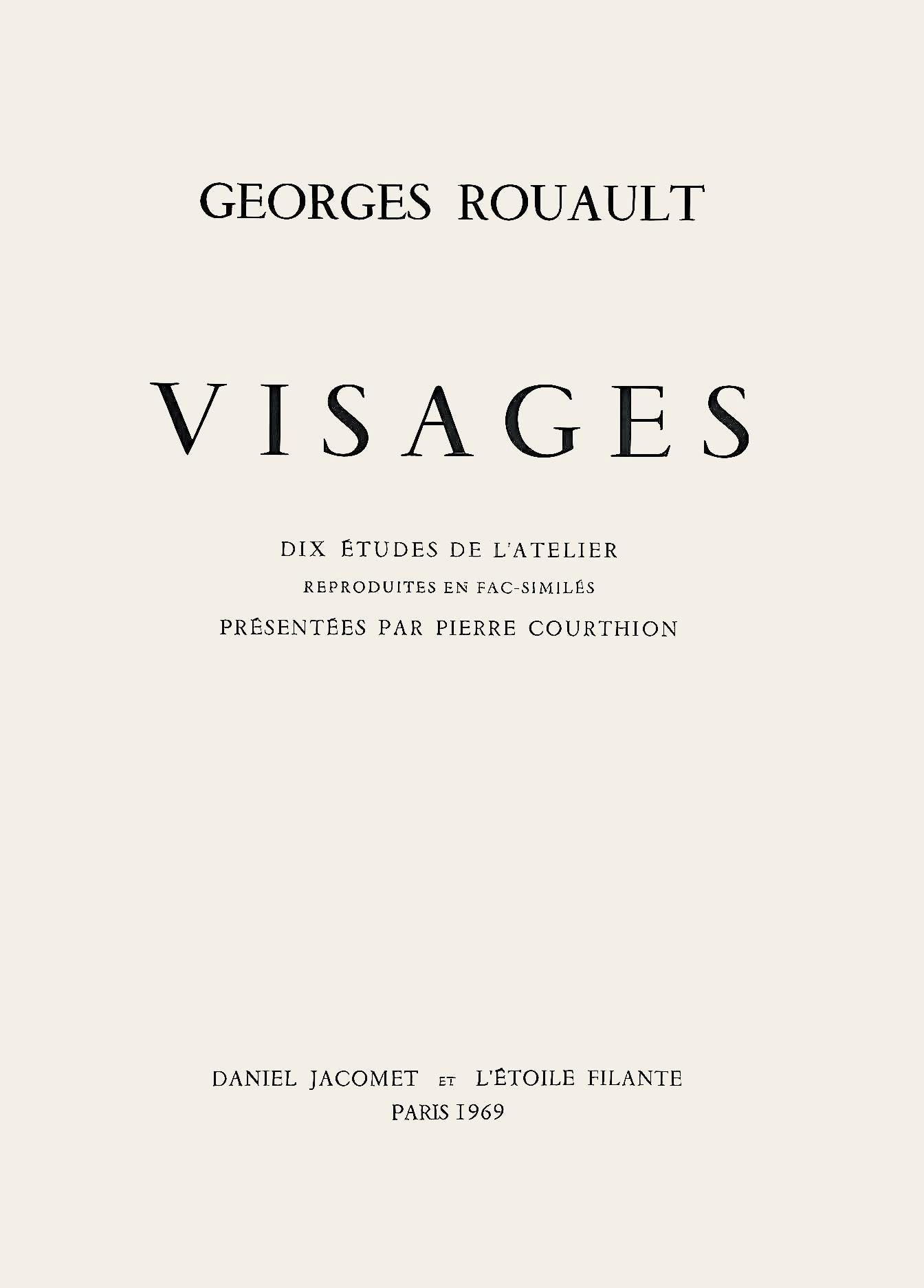 Georges Rouault, Composition, Visages, dix études de l'Atelier reproduites en fac-similés, Limited Edition Lithograph