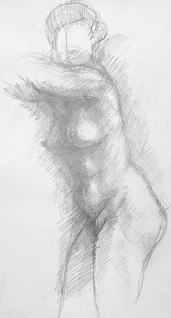 Ian Hornak, Renaissance Female Nude Figure Study, 1963, Original Drawing