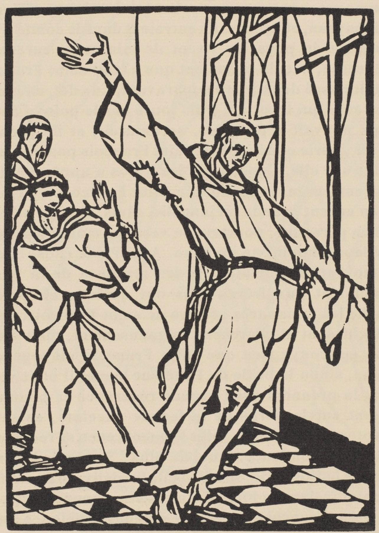Émile Bernard, Composition (Morane, No. 100), Les Petites Fleurs de St. Françoise, Limited Edition Woodcut