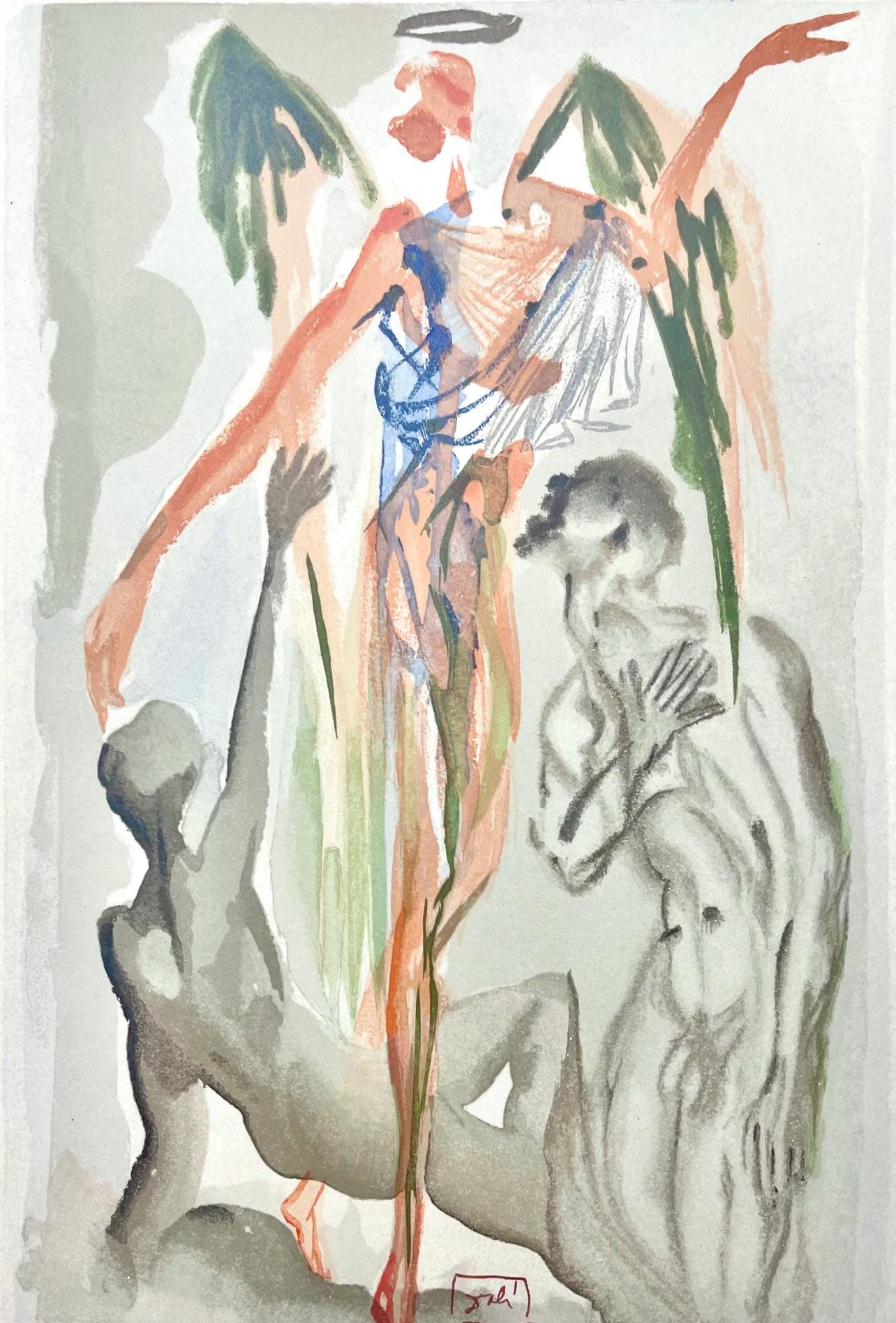 Salvador Dali, Fegefeuer XXXII (Field 189-200; Michler/Löpsinger 1039-1138), Die Göttliche Komödie, Signed, Limited Edition Woodcut