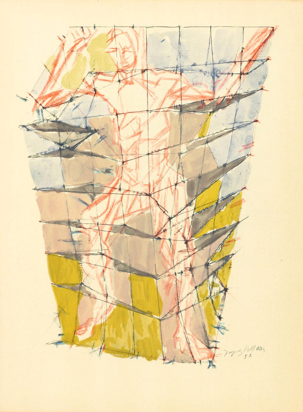 Jacques Villon, En colère, Douze Contemporains, Limited Edition Lithograph