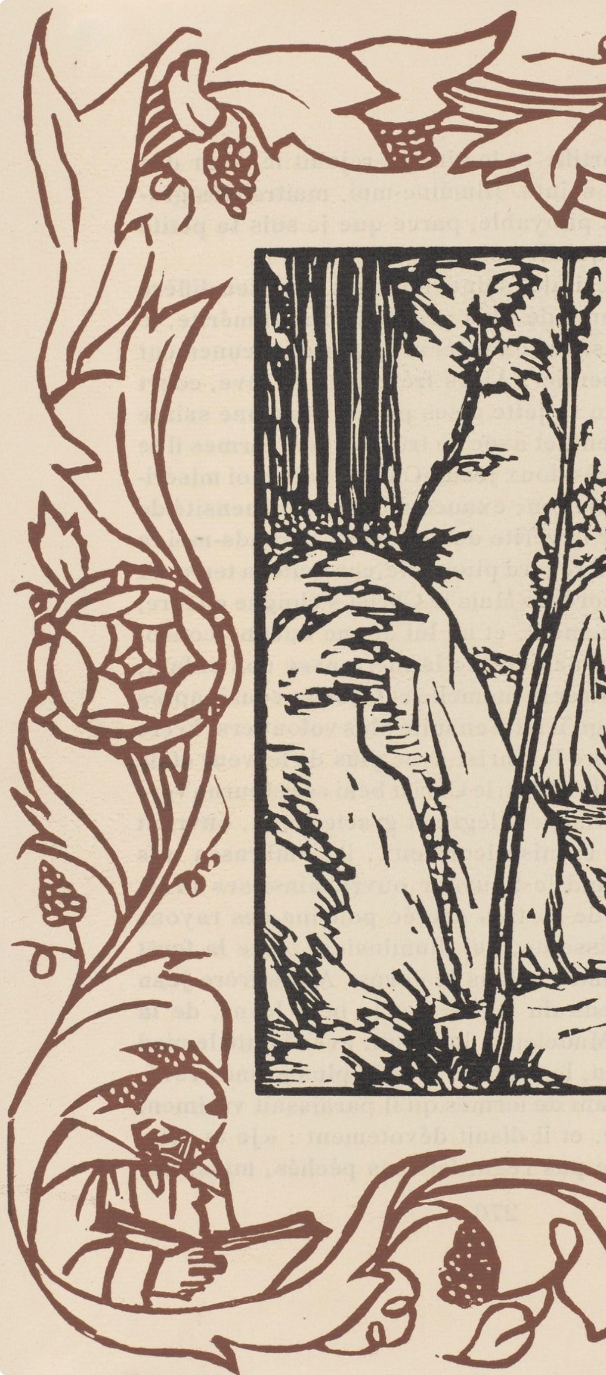 Émile Bernard, Composition (Morane, No. 100), Les Petites Fleurs de St. Françoise, Limited Edition Woodcut