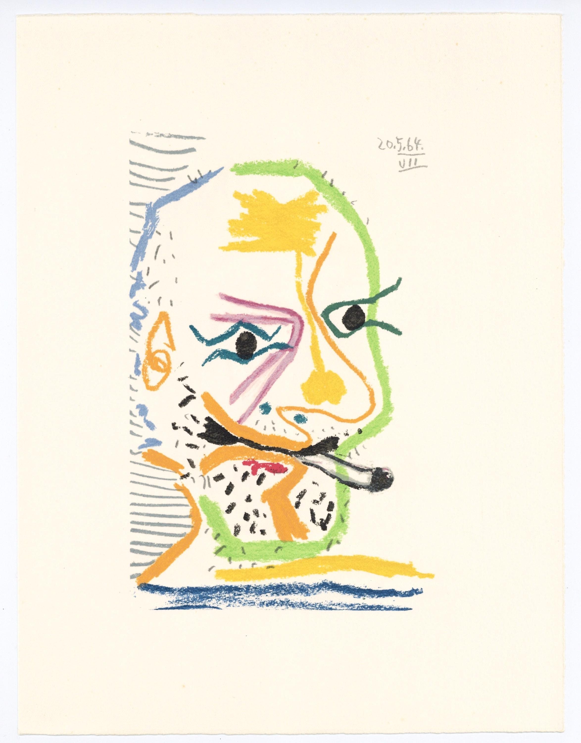 Pablo Picasso, Composition, Le Goût du Bonheur (Cramer 148; Bloch 2013), Limited Edition Mixed Media Lithograph