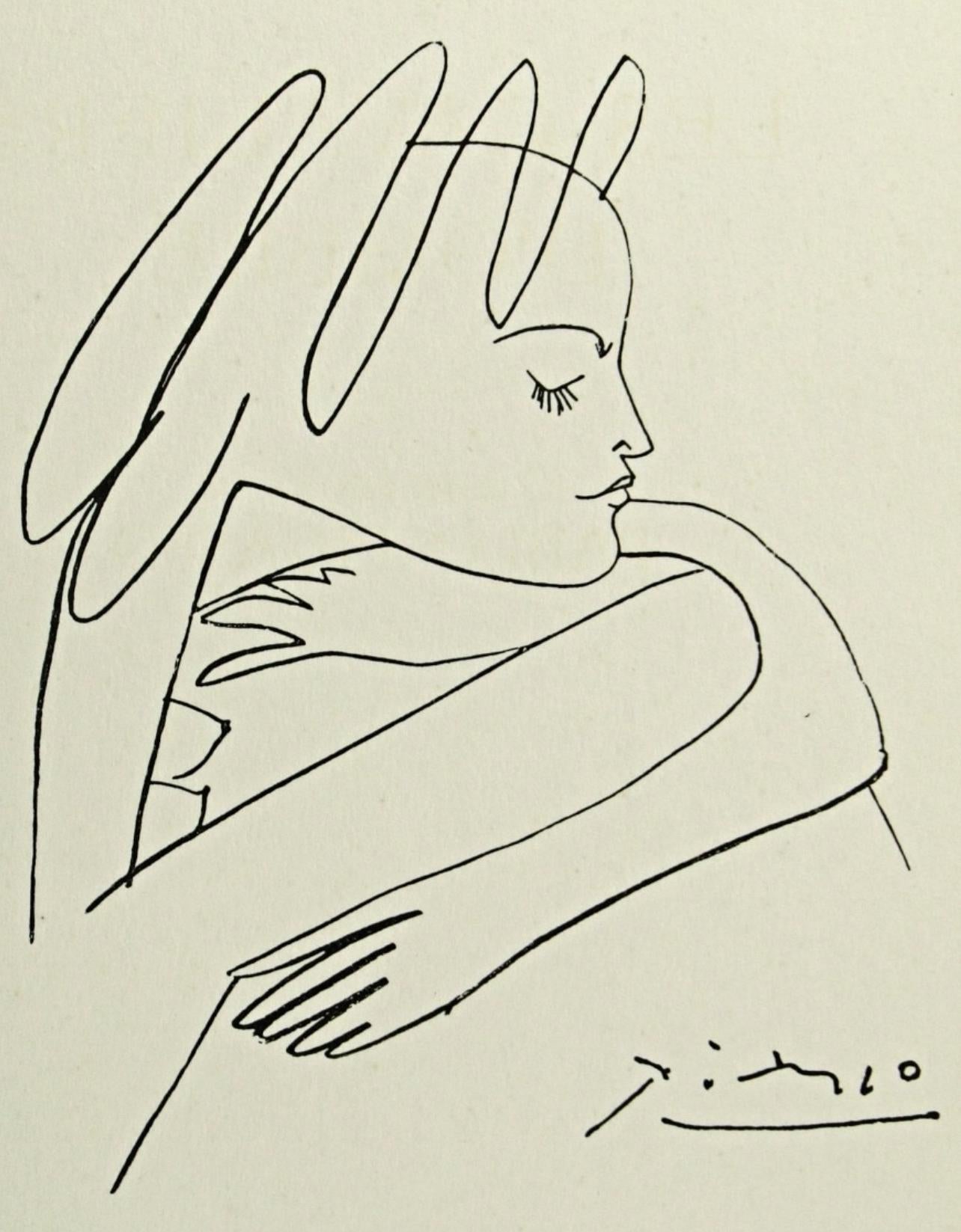 Pablo Picasso, Composition, Sous le Manteau de Feu, Limited Edition Lithograph
