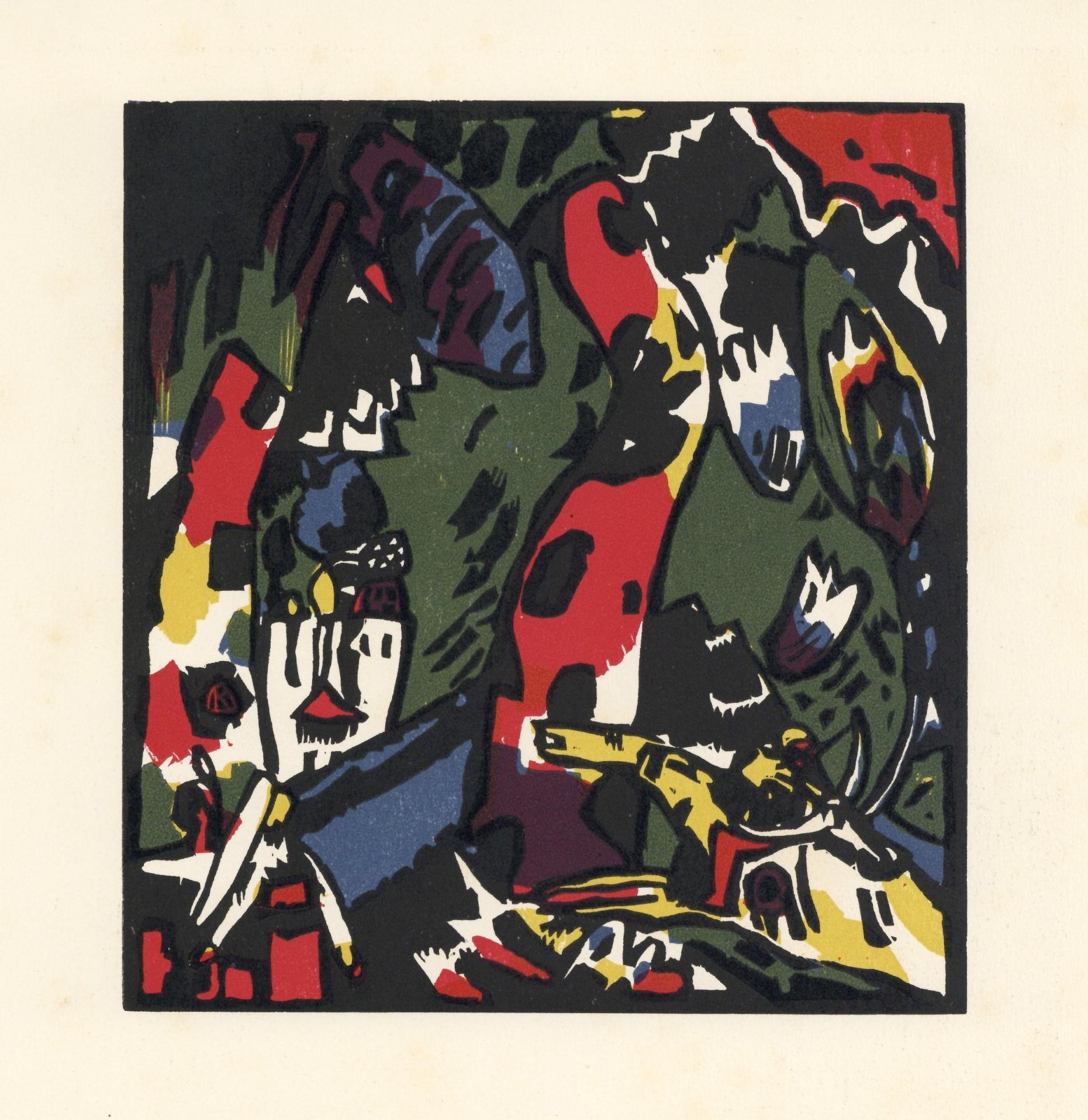 Wassily Kandinsky, Bogenschütze (Roethel 79), XXe siècle, Limited Edition Woodcut