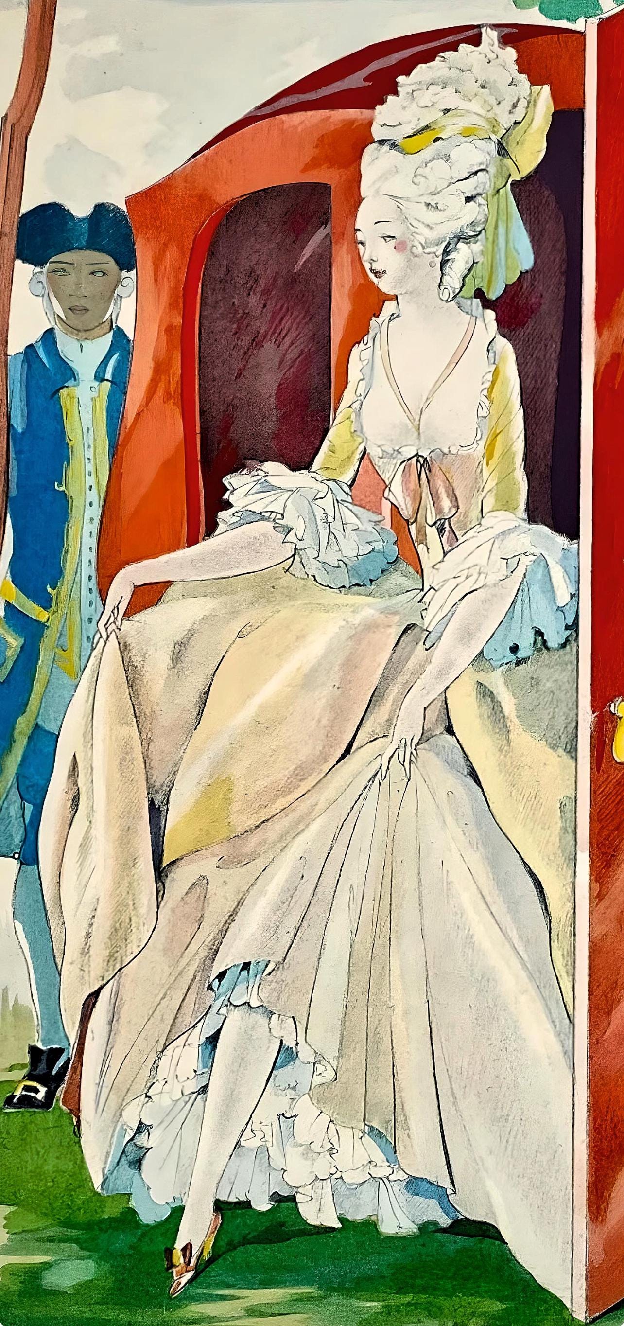 Umberto Brunelleschi, Composition, La Leçon d'amour dans un parc, Limited Edition Lithograph