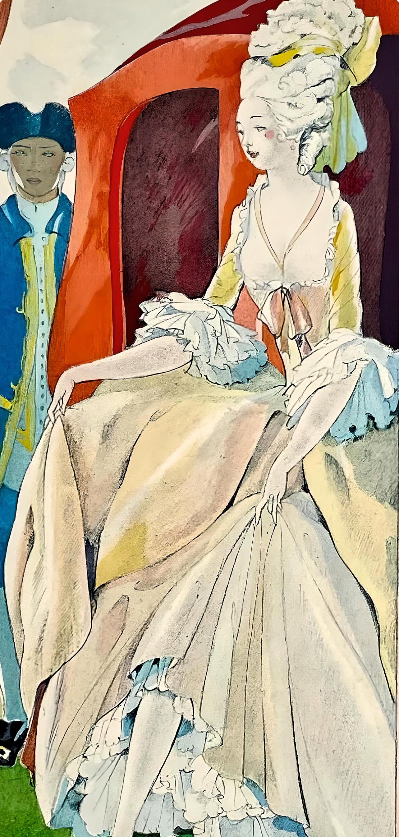 Umberto Brunelleschi, Composition, La Leçon d'amour dans un parc, Limited Edition Lithograph