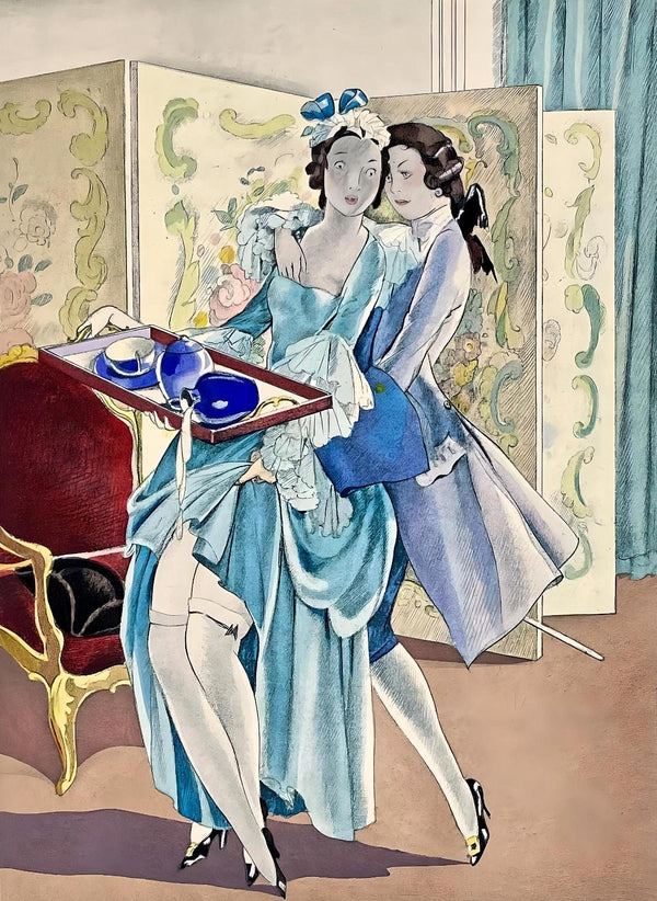 Umberto Brunelleschi, Composition, La Leçon d'amour dans un parc, Limited Edition Lithograph